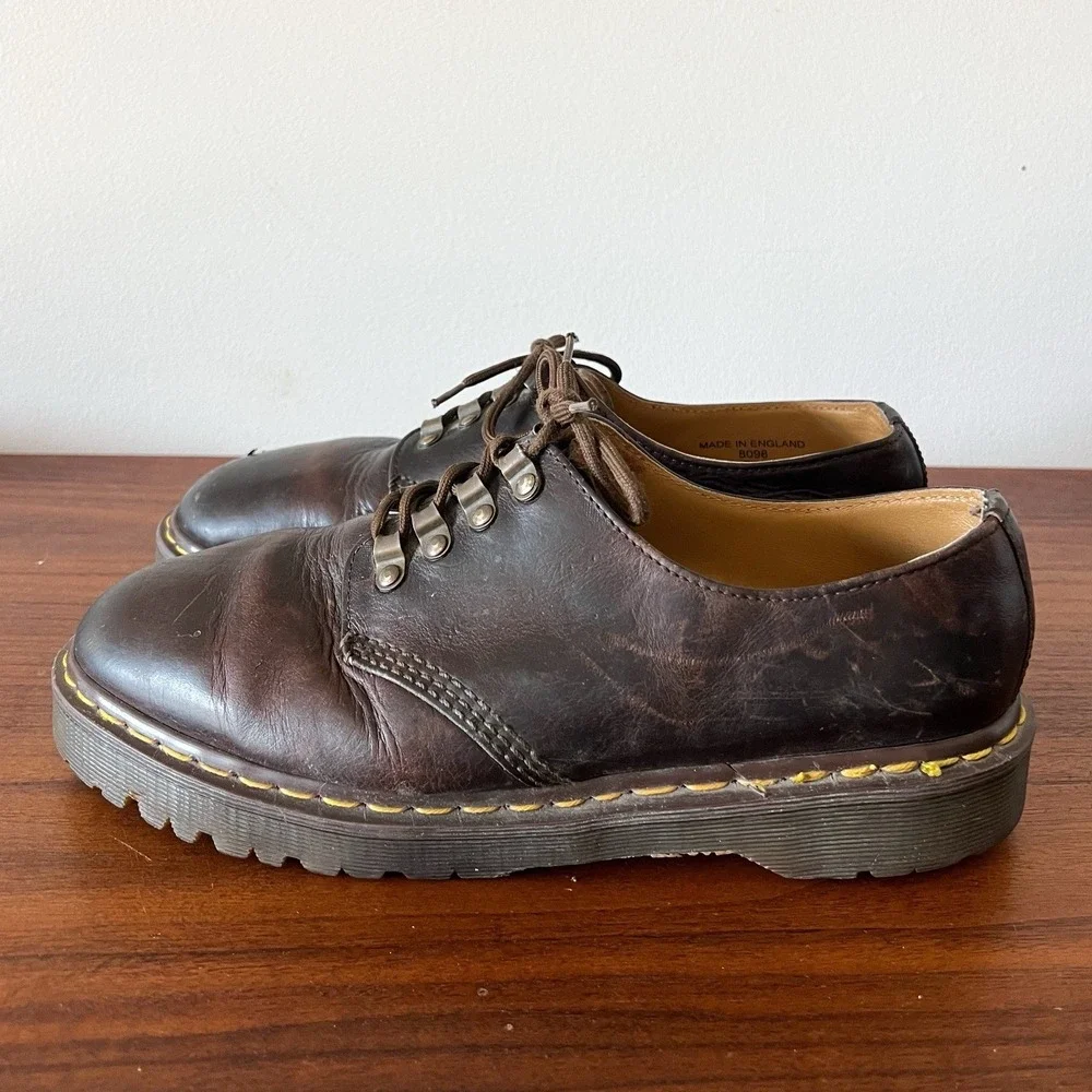 Vintage Dr. Martens 8096 Brown Leather 5 Eye Oxford Shoes Women's Size 10